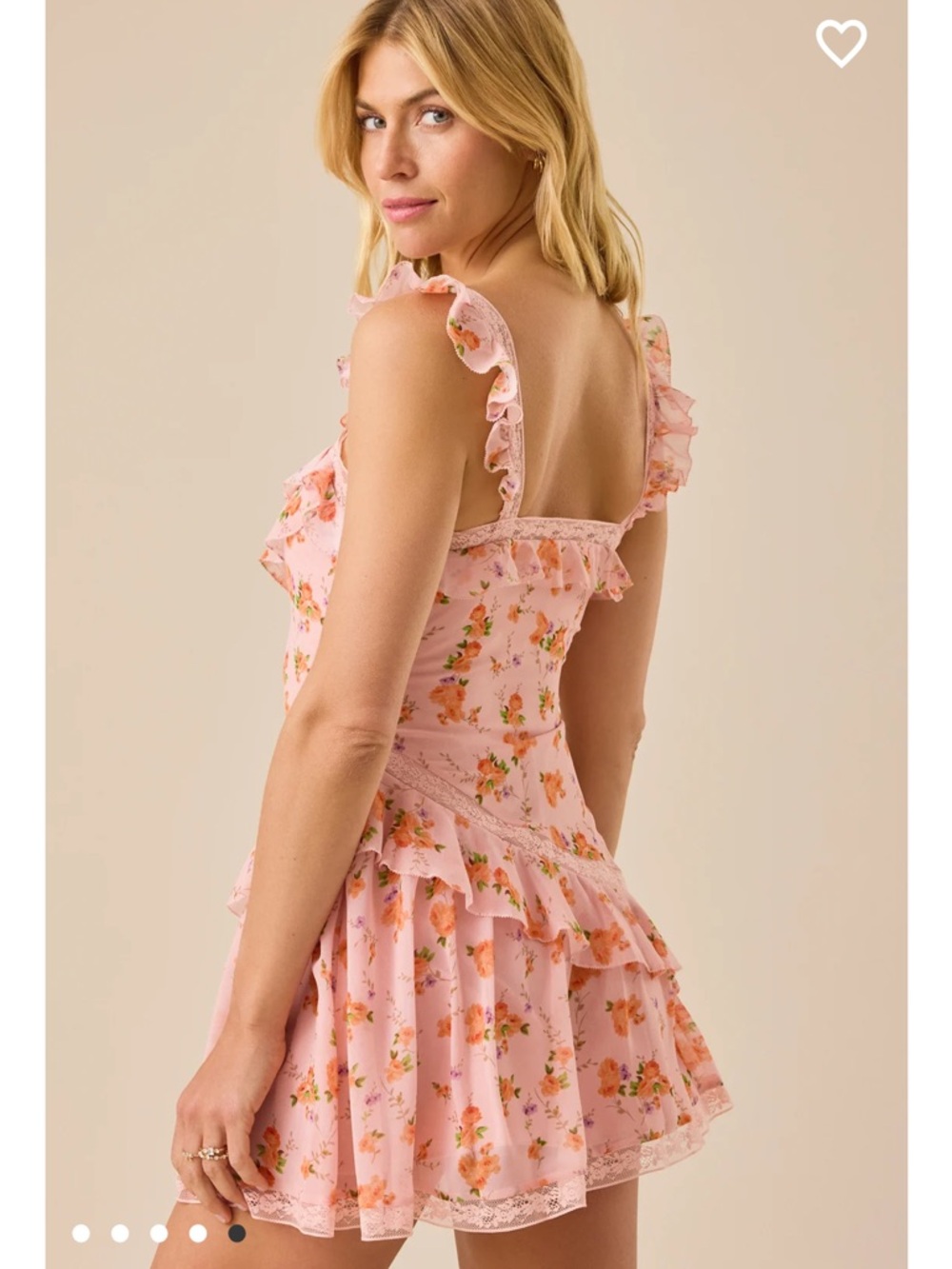 NWT Altar'd State Braelyn Floral Mini Dress Ruffle Lace Dress - Picture 2 of 7